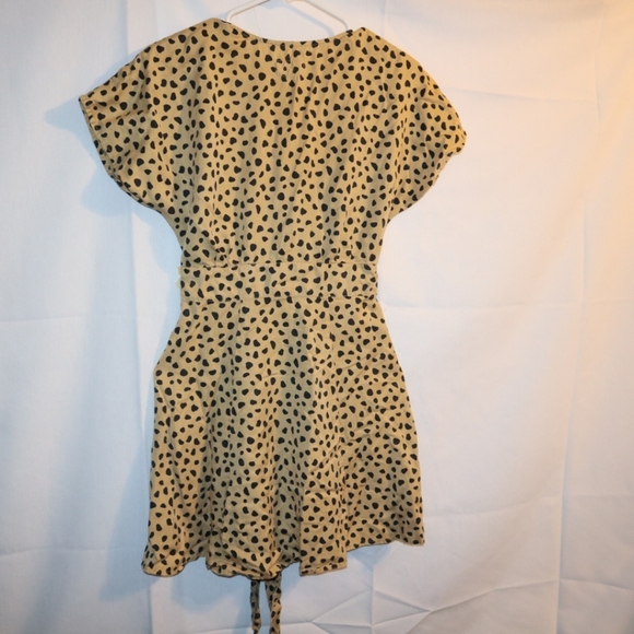 Marine Layer Camila Mini Dress Cheetah Print Mustard Tan Black Spots Small - Picture 7 of 12
